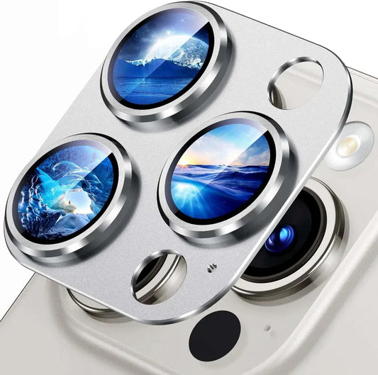 iPhone Camera Lens Screen Protector Titanium Black Metal Glass